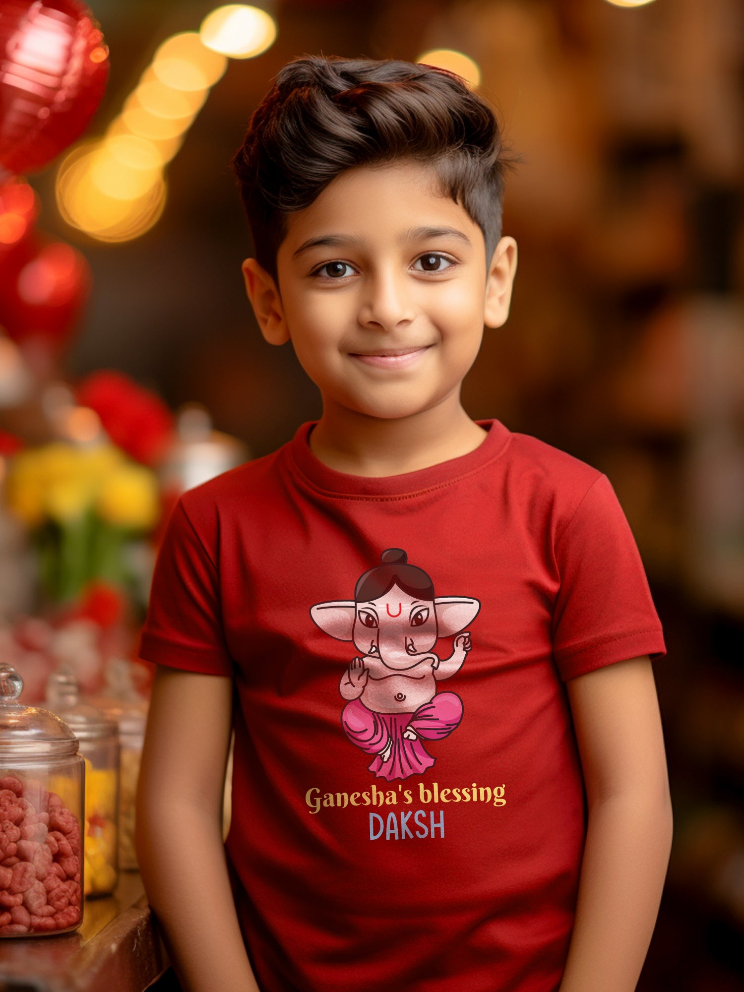 Ganesha's Blessing Kids T Shirt w/ Custom Name