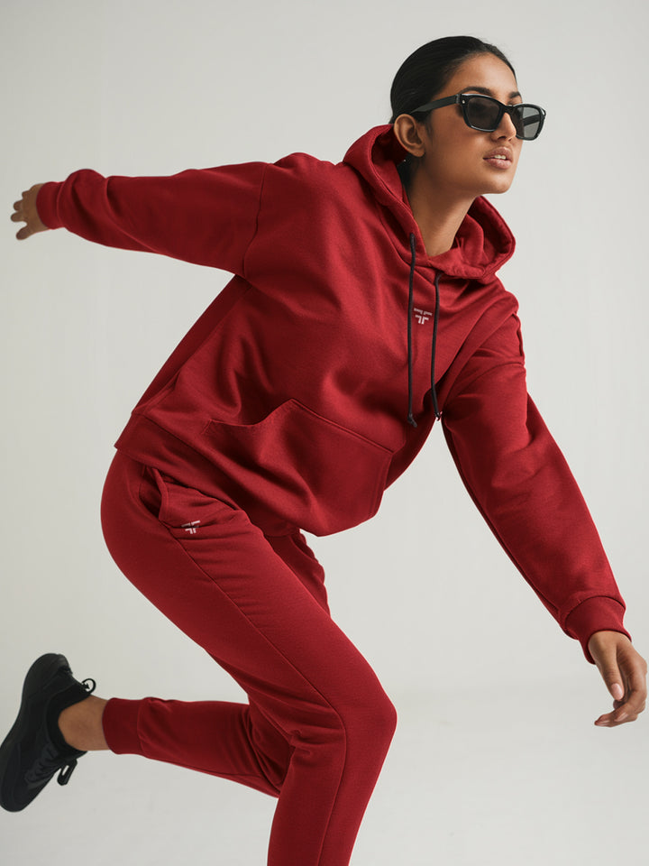 Red Thermal Co-ord Set (Hoodie and Jogger Combo)