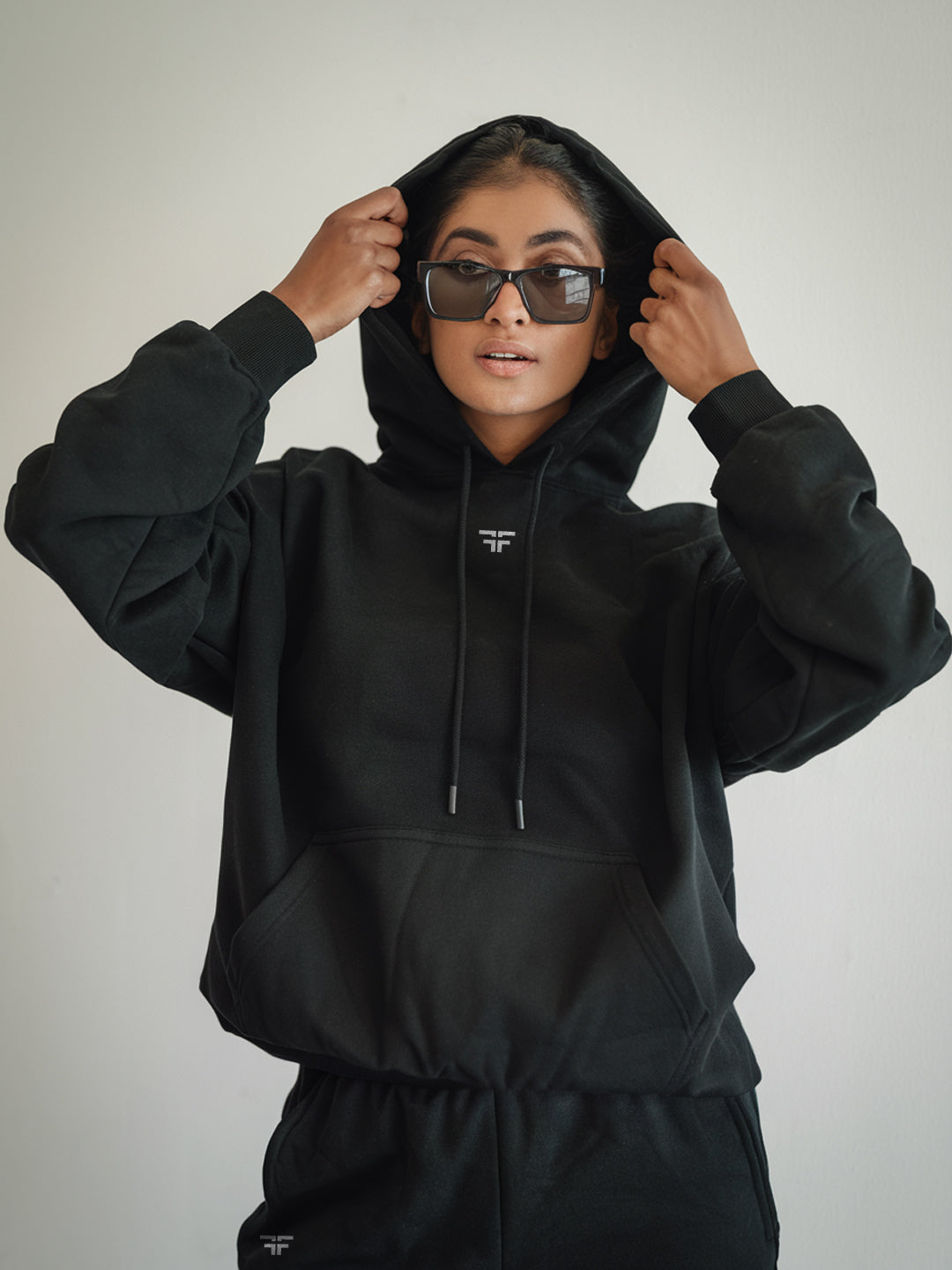 Black Thermal Co-ord Set (Hoodie and Jogger Combo)