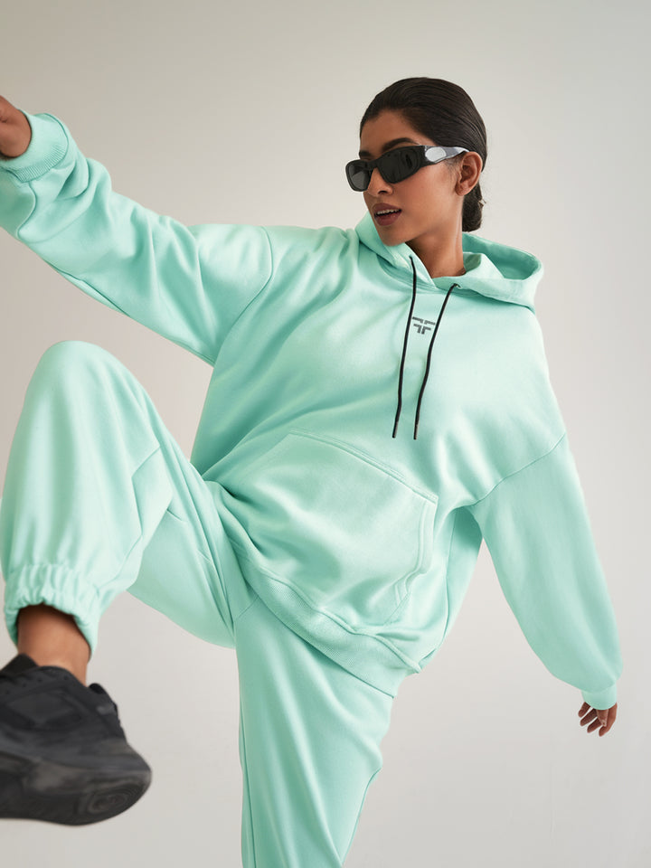 Sea Green Thermal Co-ord Set (Hoodie and Jogger Combo)