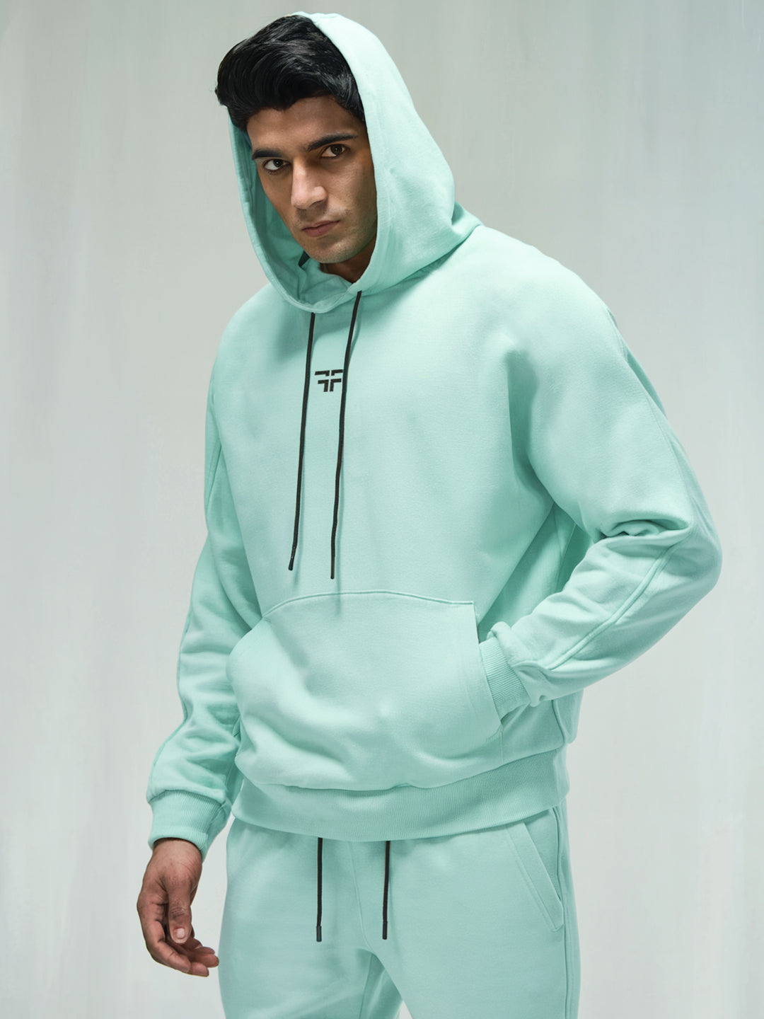 || MINT GREEN THERMAL CO-ORD SET (HOODIE AND JOGGER COMBO) ||