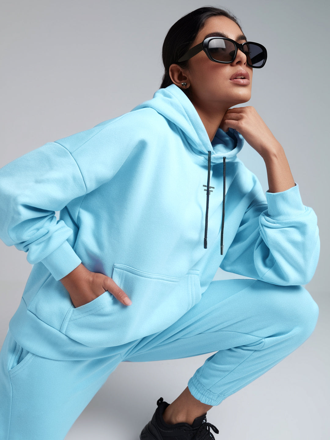 Turquoise Thermal Co-ord Set (Hoodie and Jogger Combo)