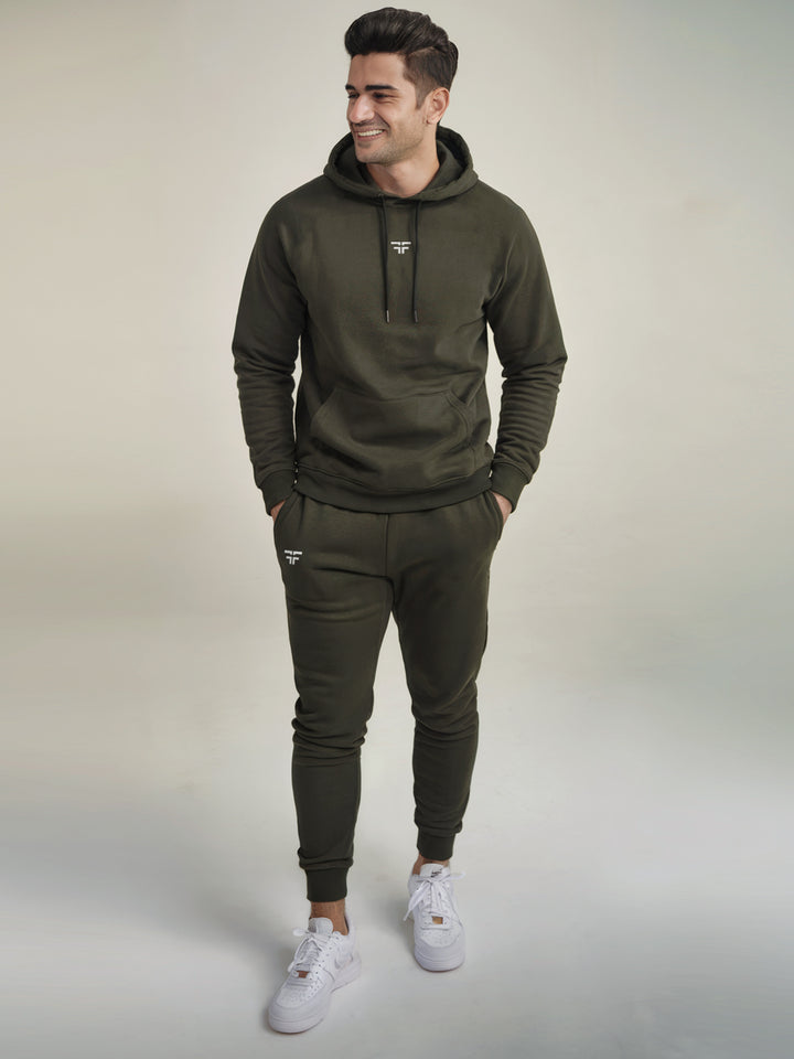 || GREEN THERMAL CO-ORD SET (HOODIE AND JOGGER COMBO) ||