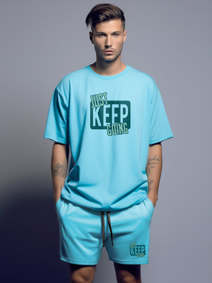 Just Keep Going Cotton Mens T Shirt and Short Set