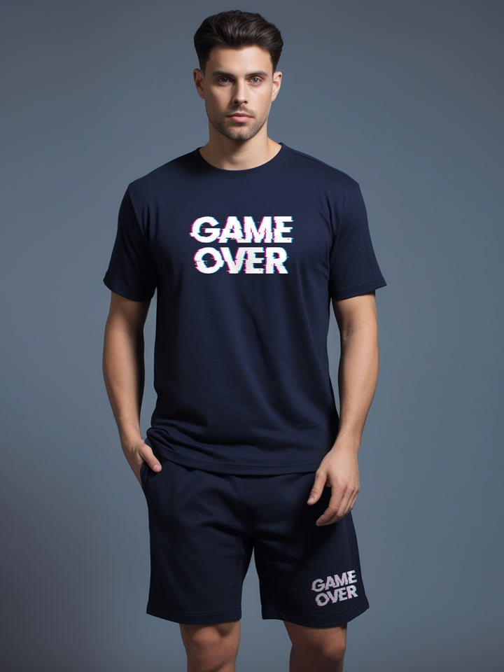 Game Over Cotton Mens T Shirt and Short Set