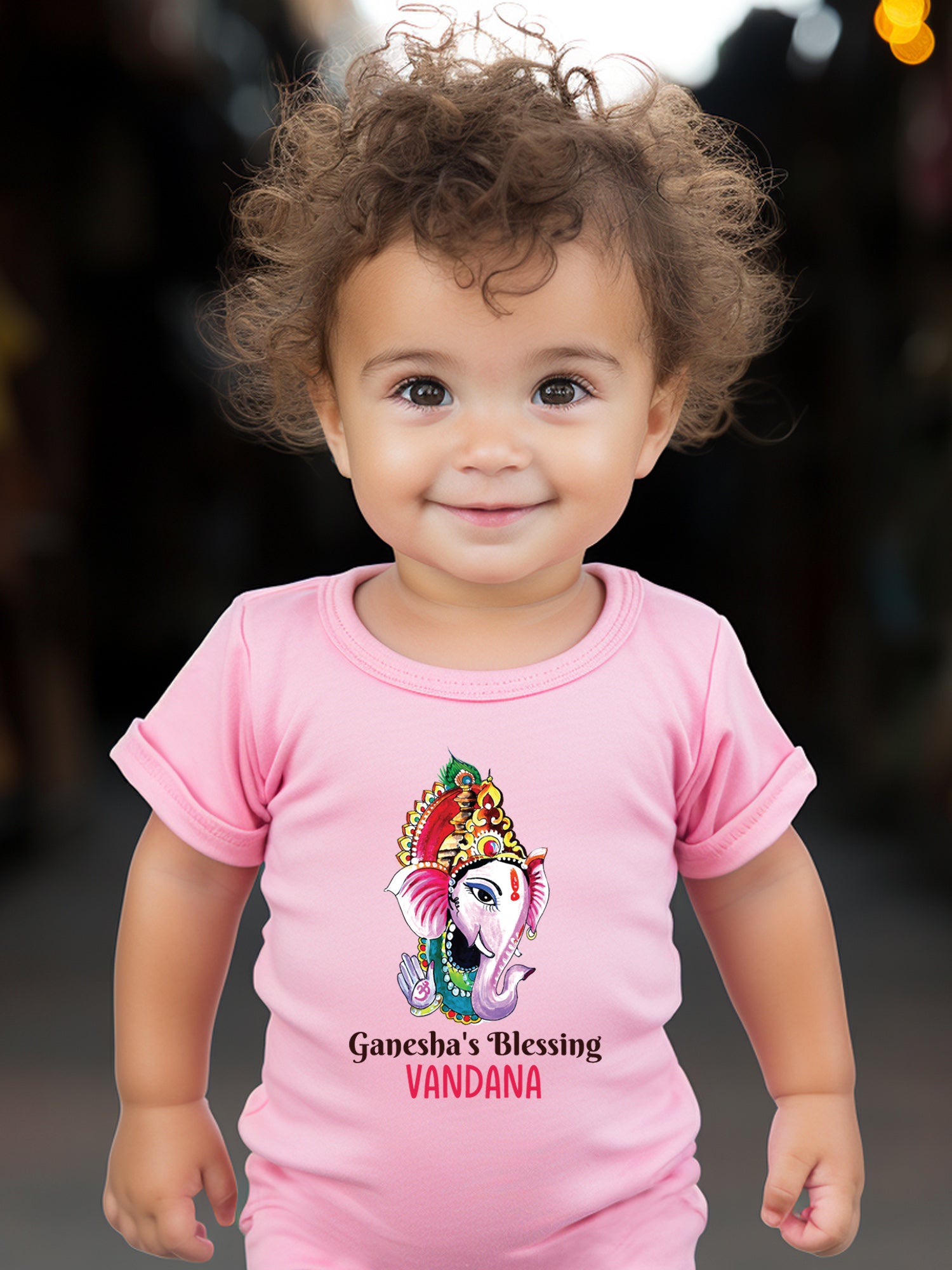 Ganesha's Blessing Baby Romper | Onesies w/ Custom Name