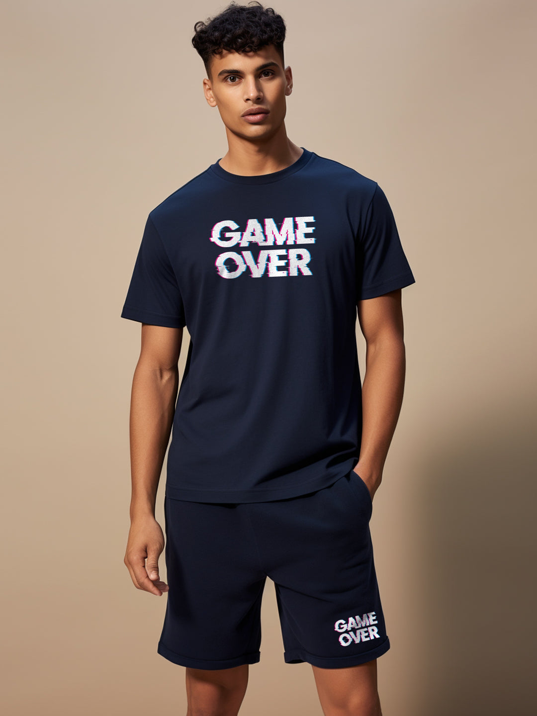 Game Over Cotton Mens T Shirt and Short Set
