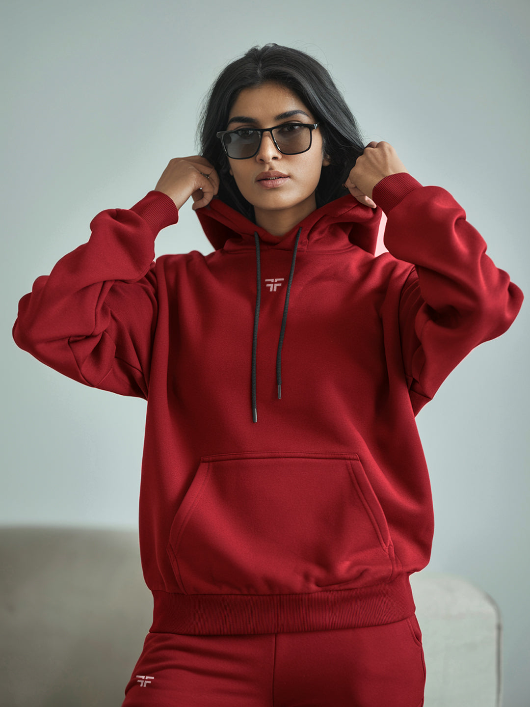 Red Thermal Co-ord Set (Hoodie and Jogger Combo)