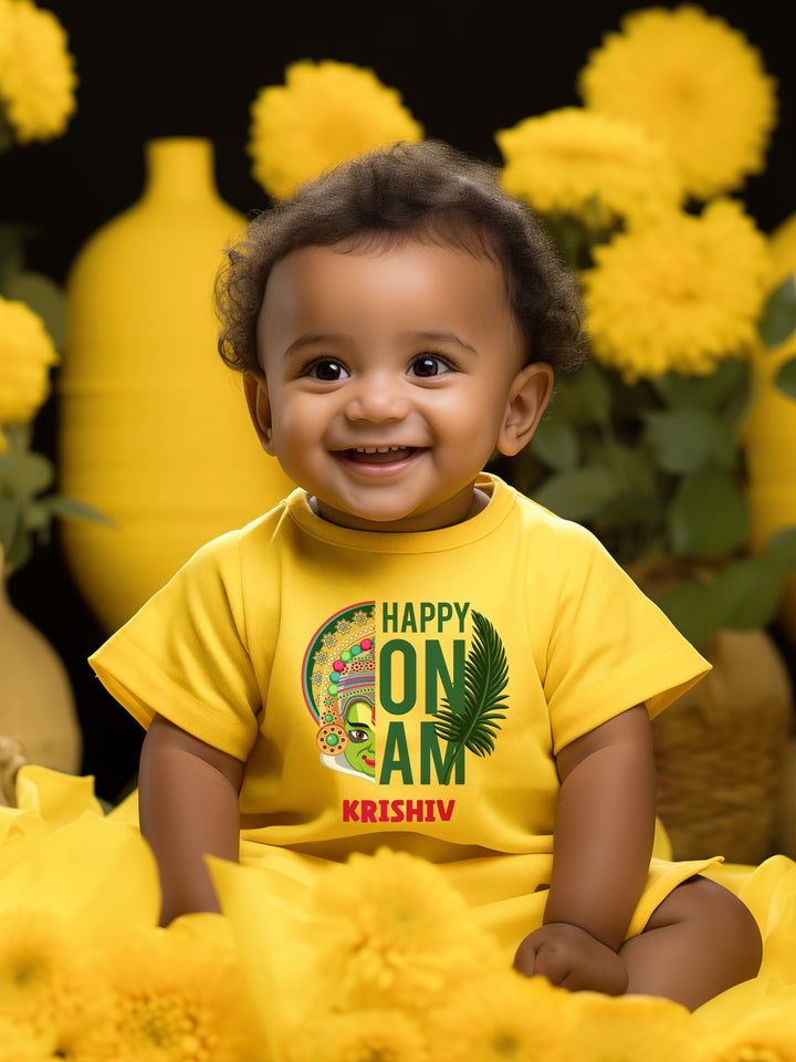 Happy Onam Kids T Shirt w/ Custom Name