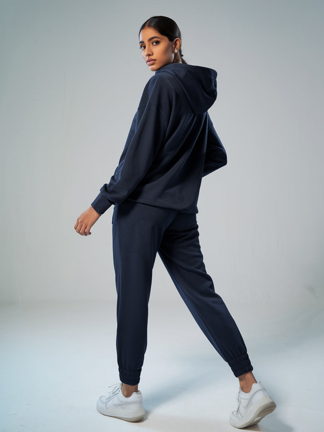 Navy Blue Thermal Co-ord Set (Hoodie and Jogger Combo)