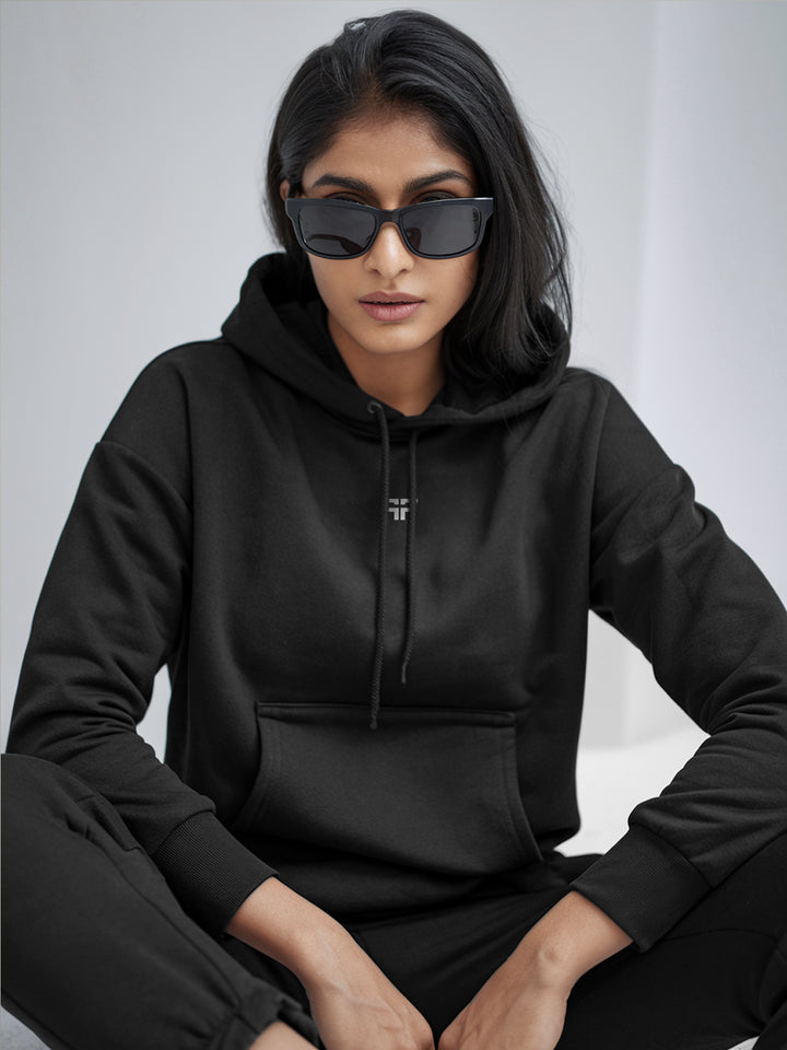 Black Thermal Co-ord Set (Hoodie and Jogger Combo)