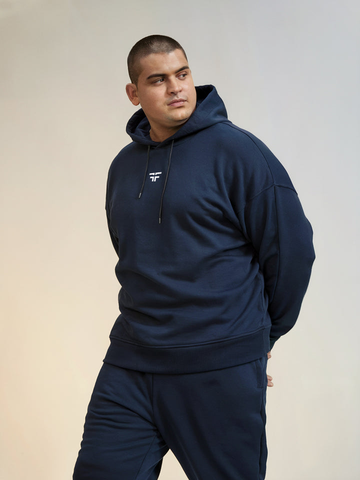 || PLUS SIZE NAVY THERMAL CO-ORD SET (HOODIE & JOGGER COMBO) ||