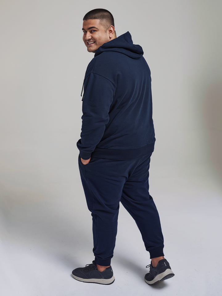 || PLUS SIZE NAVY THERMAL CO-ORD SET (HOODIE & JOGGER COMBO) ||