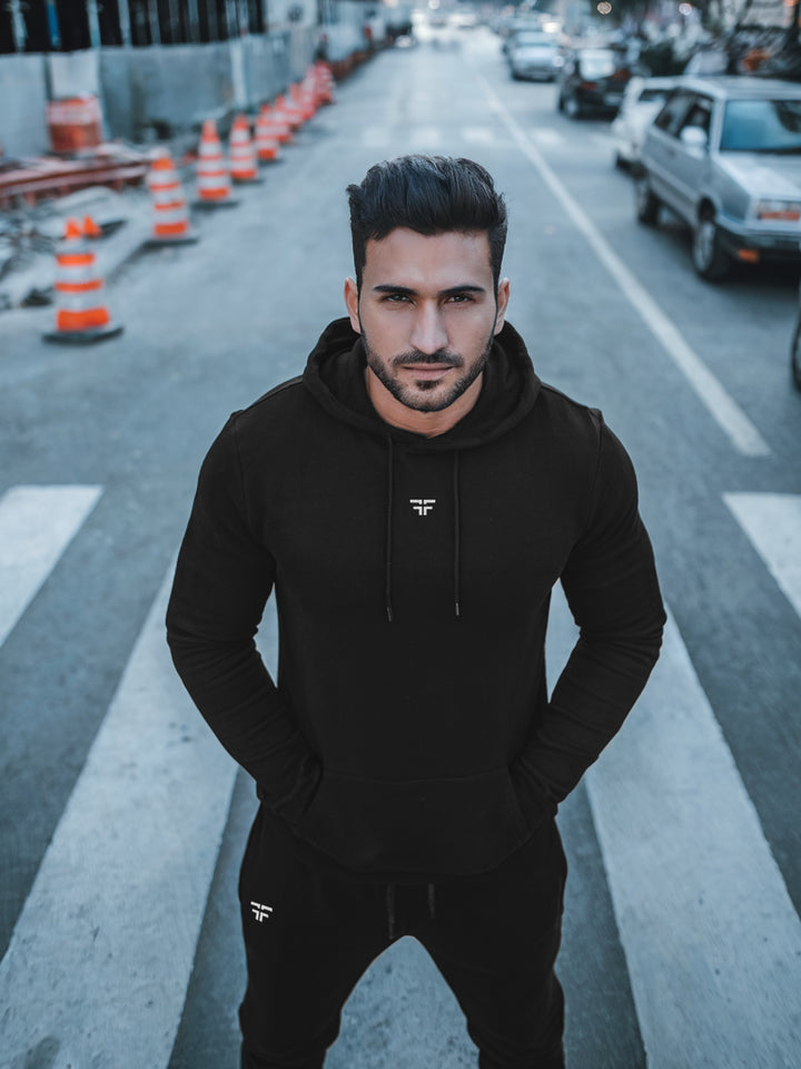 || BLACK THERMAL CO-ORD SET (HOODIE AND JOGGER COMBO) ||