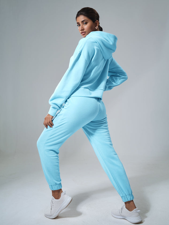 Turquoise Thermal Co-ord Set (Hoodie and Jogger Combo)