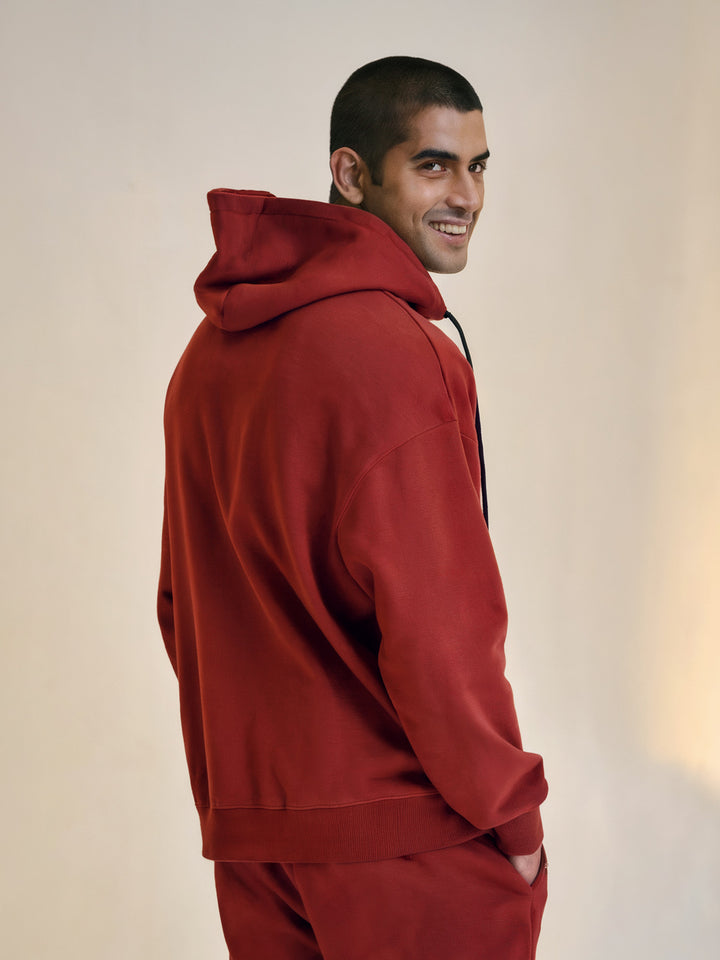 || RED THERMAL CO-ORD SET (HOODIE AND JOGGER COMBO) ||