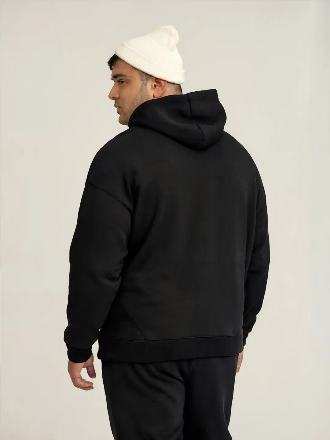 || PLUS SIZE BLACK THERMAL CO-ORD SET (HOODIE & JOGGER COMBO) ||