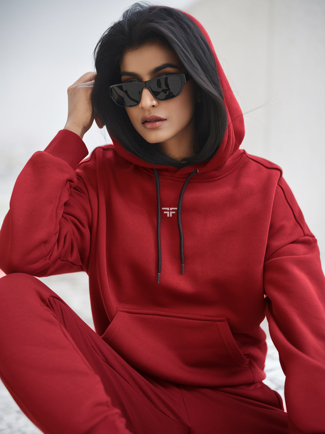 Red Thermal Co-ord Set (Hoodie and Jogger Combo)