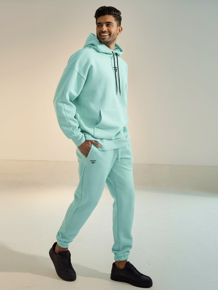 || MINT GREEN THERMAL CO-ORD SET (HOODIE AND JOGGER COMBO) ||