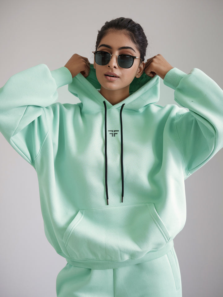 Sea Green Thermal Co-ord Set (Hoodie and Jogger Combo)