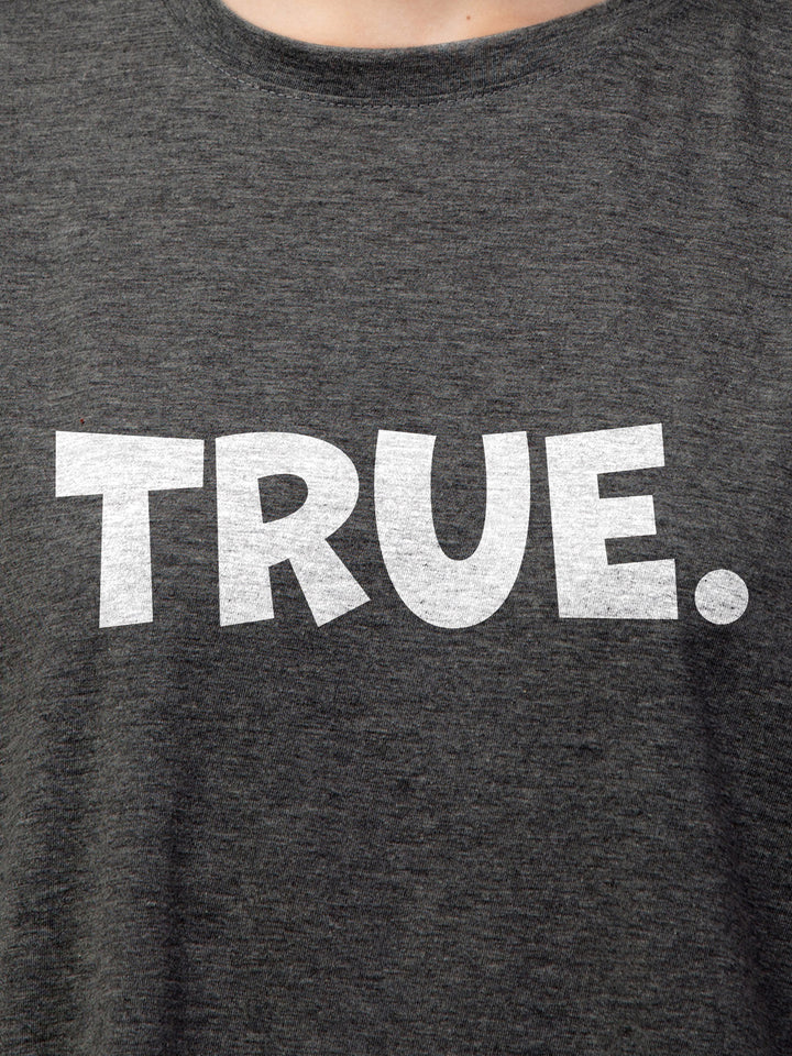 True. Cotton Girls T Shirt and Short Set in Grey Color