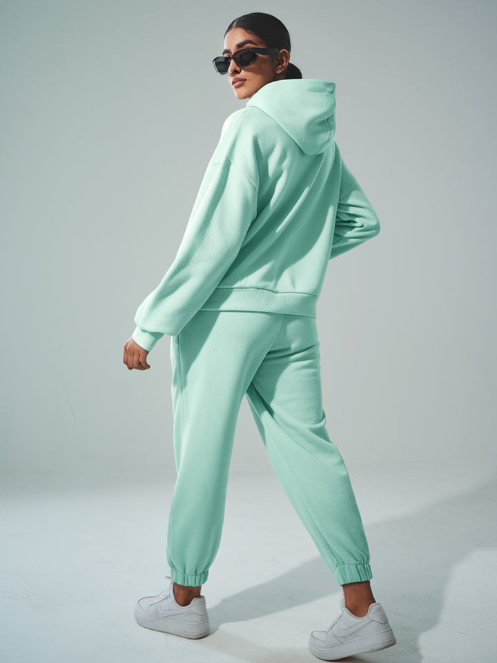 Sea Green Thermal Co-ord Set (Hoodie and Jogger Combo)