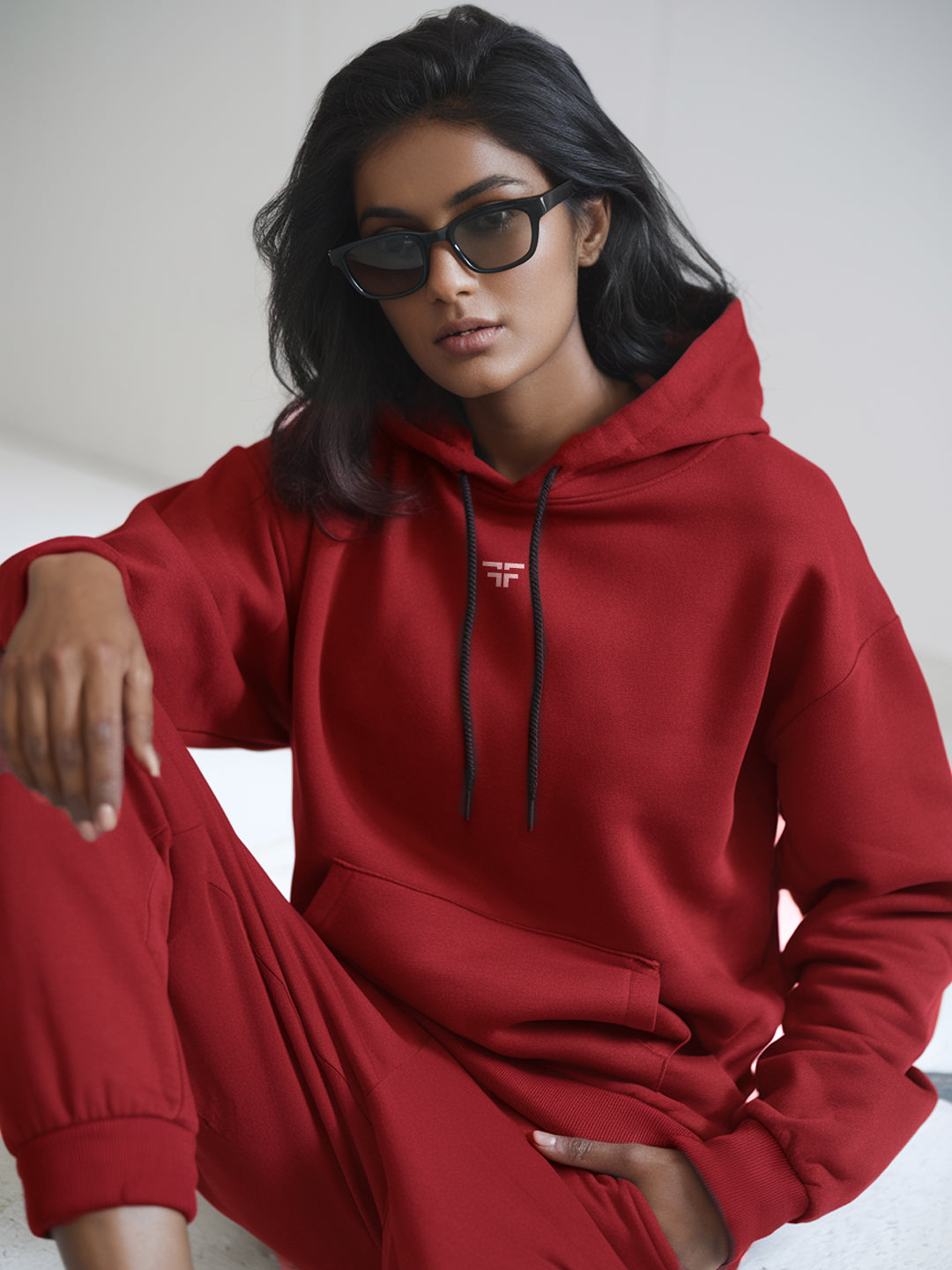 Red Thermal Co-ord Set (Hoodie and Jogger Combo)