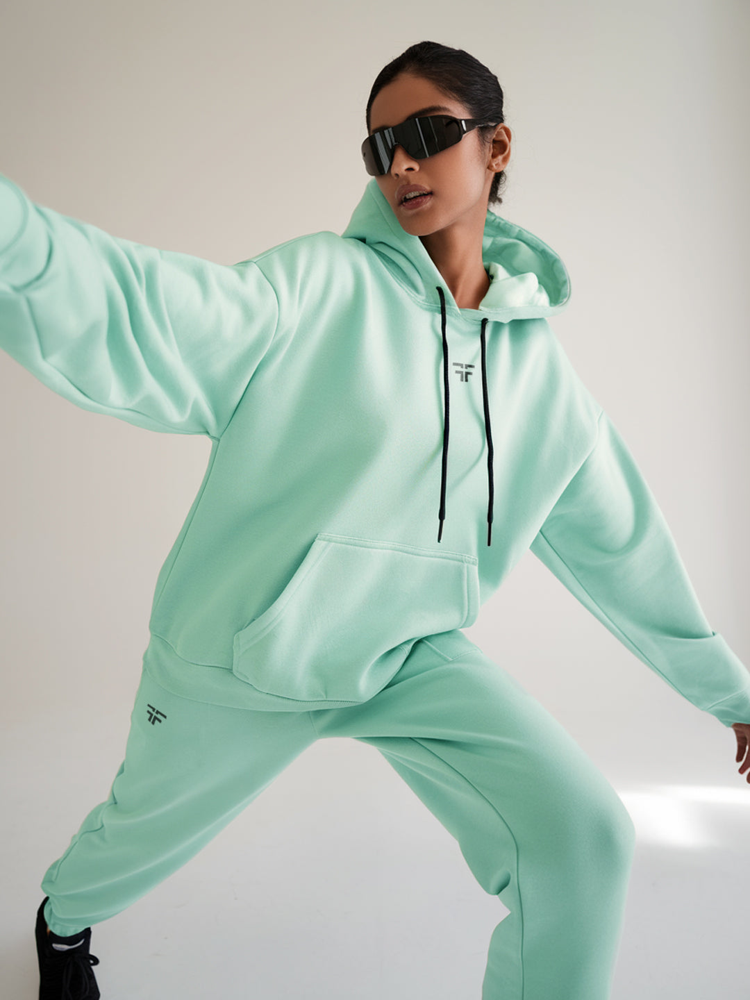 Sea Green Thermal Co-ord Set (Hoodie and Jogger Combo)