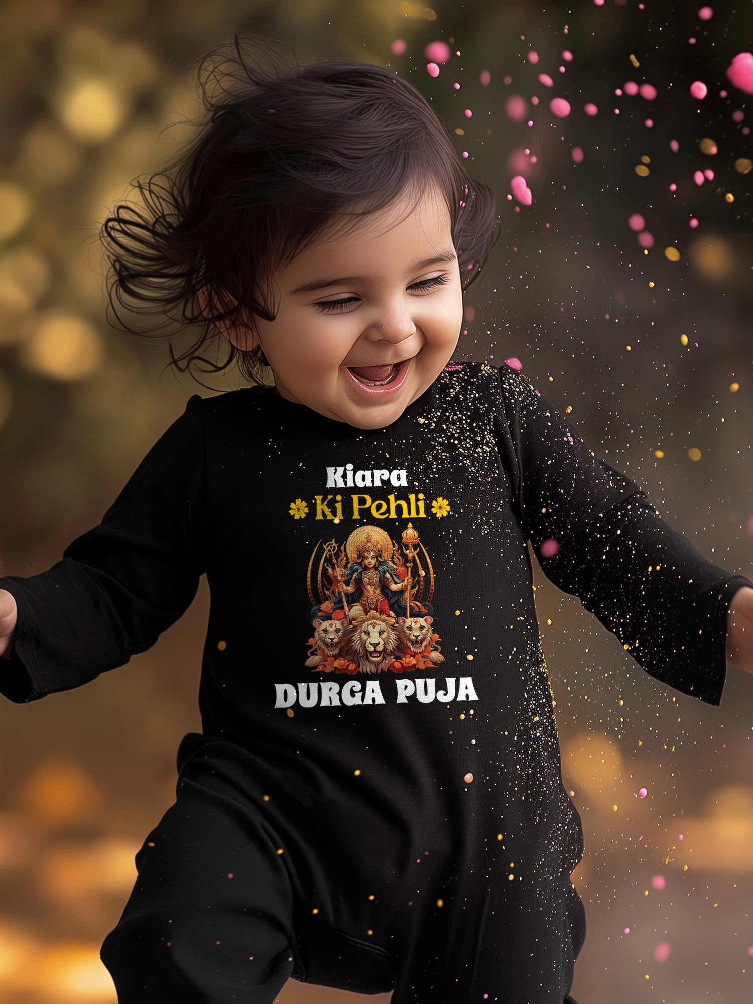 Meri Pehli Durga Puja Baby Romper | Onesies w/ Custom Name