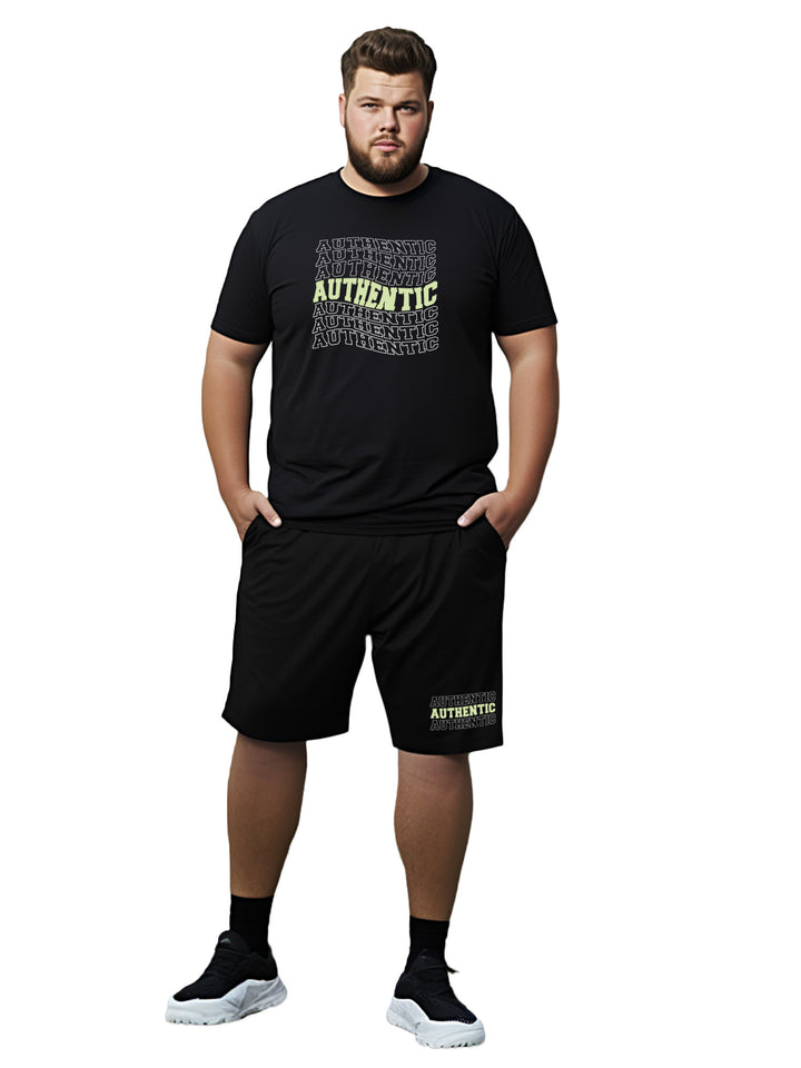 Authentic Cotton Mens T Shirt and Short Set (Plus Size)