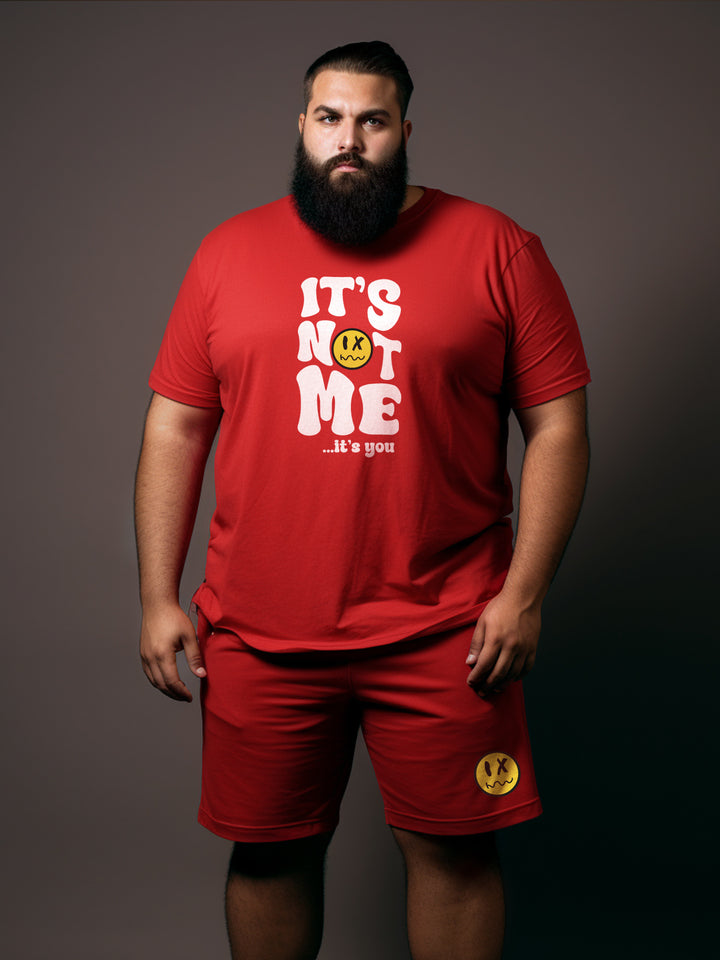 It's Not Me It's You Cotton Mens T Shirt and Short Set (Plus Size)