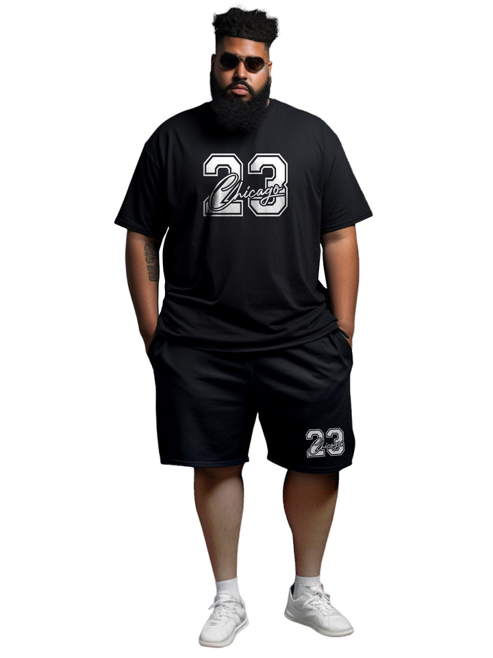 23 Chicago Cotton Mens T Shirt and Short Set (Plus Size)