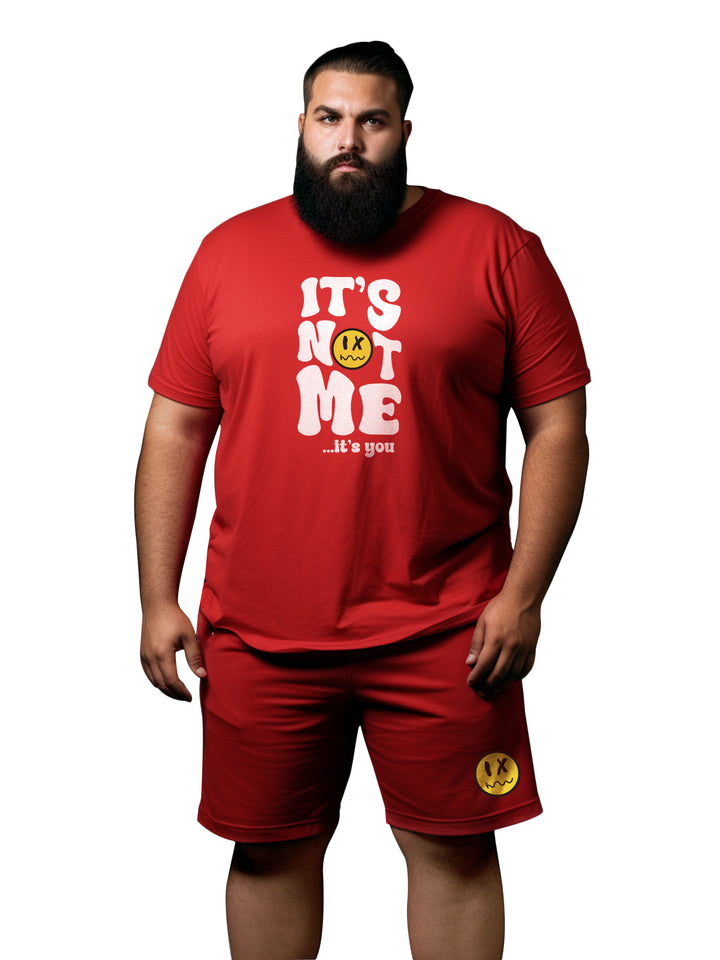 It's Not Me It's You Cotton Mens T Shirt and Short Set (Plus Size)