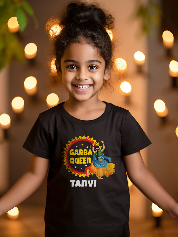 Garba Queen Kids T Shirt w/ Custom Name