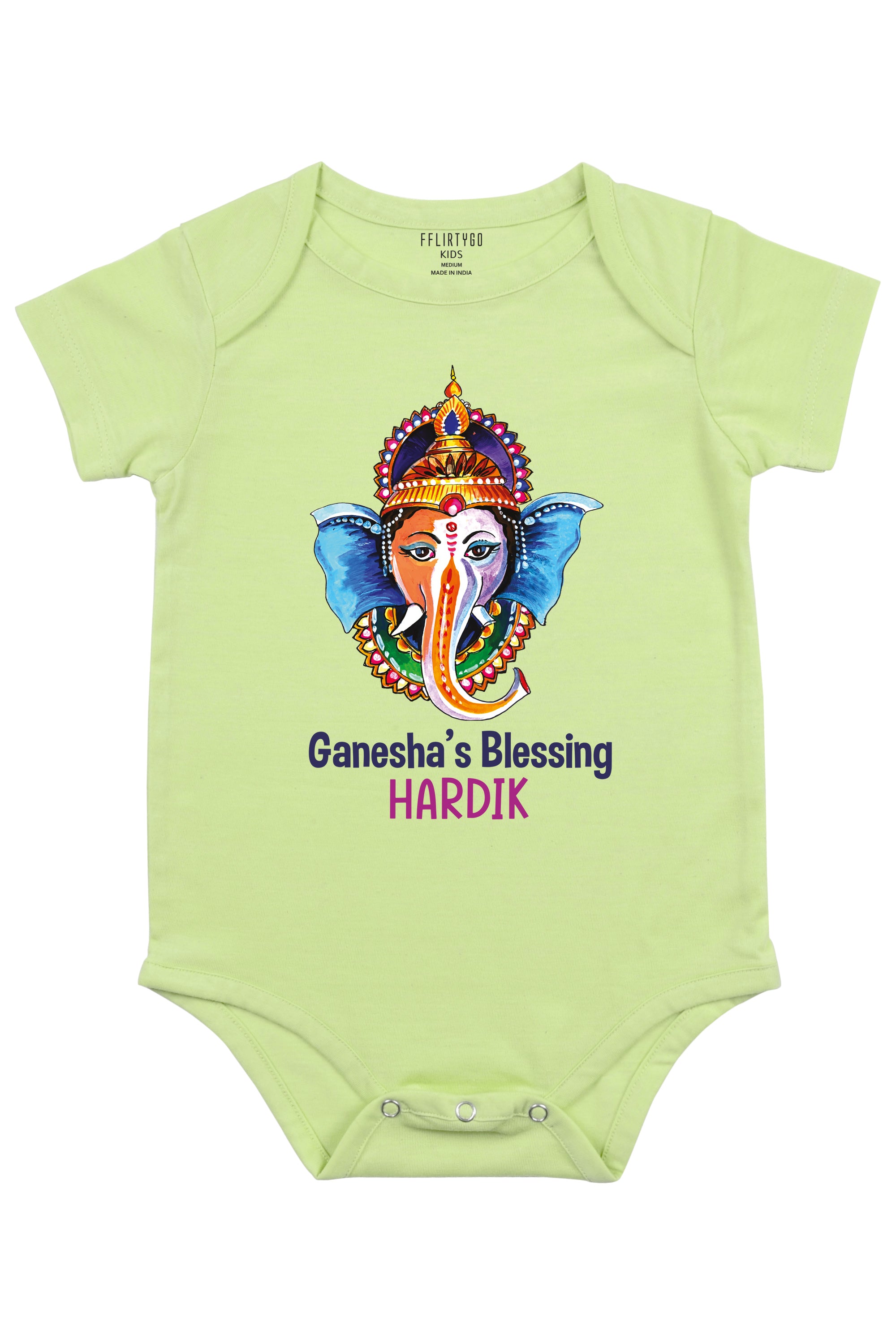 Ganesha's Blessing Baby Romper | Onesies w/ Custom Name