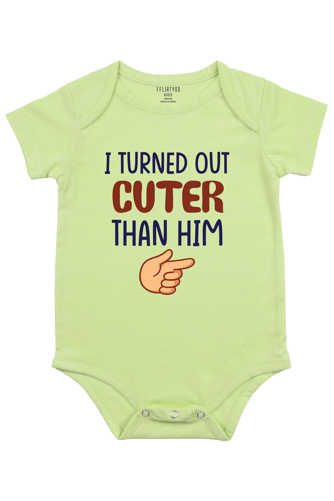 I Turned Out Cuter Than Him Baby Romper | Onesies