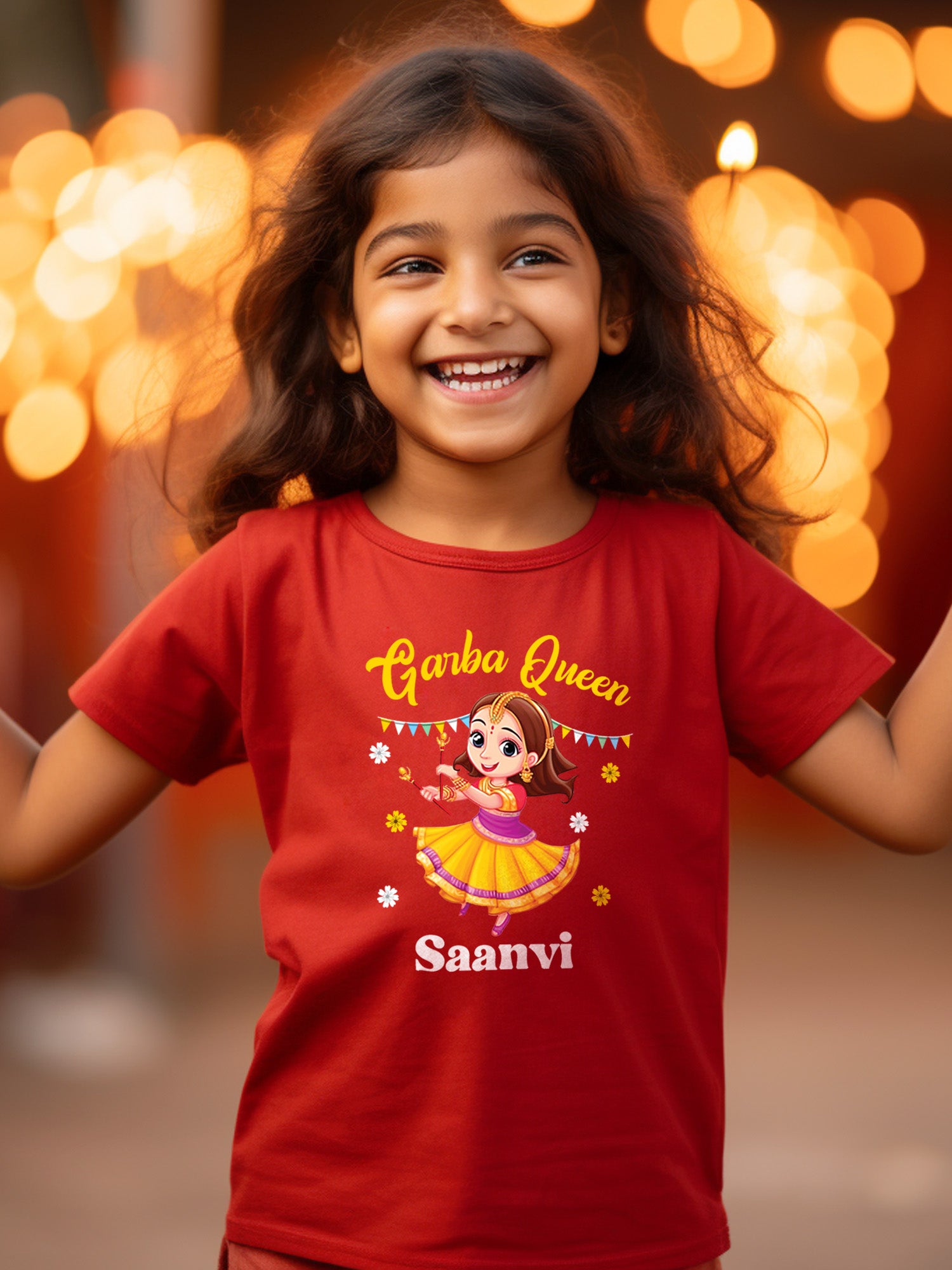 Garba Queen Kids T Shirt w/ Custom Name