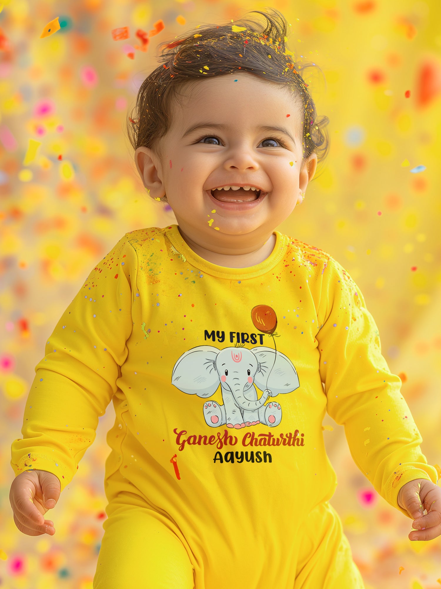 My First Ganesh Chaturthi Baby Romper | Onesies w/ Custom Name