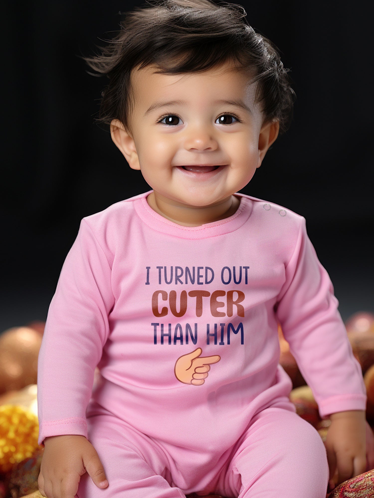 I Turned Out Cuter Than Him Baby Romper | Onesies