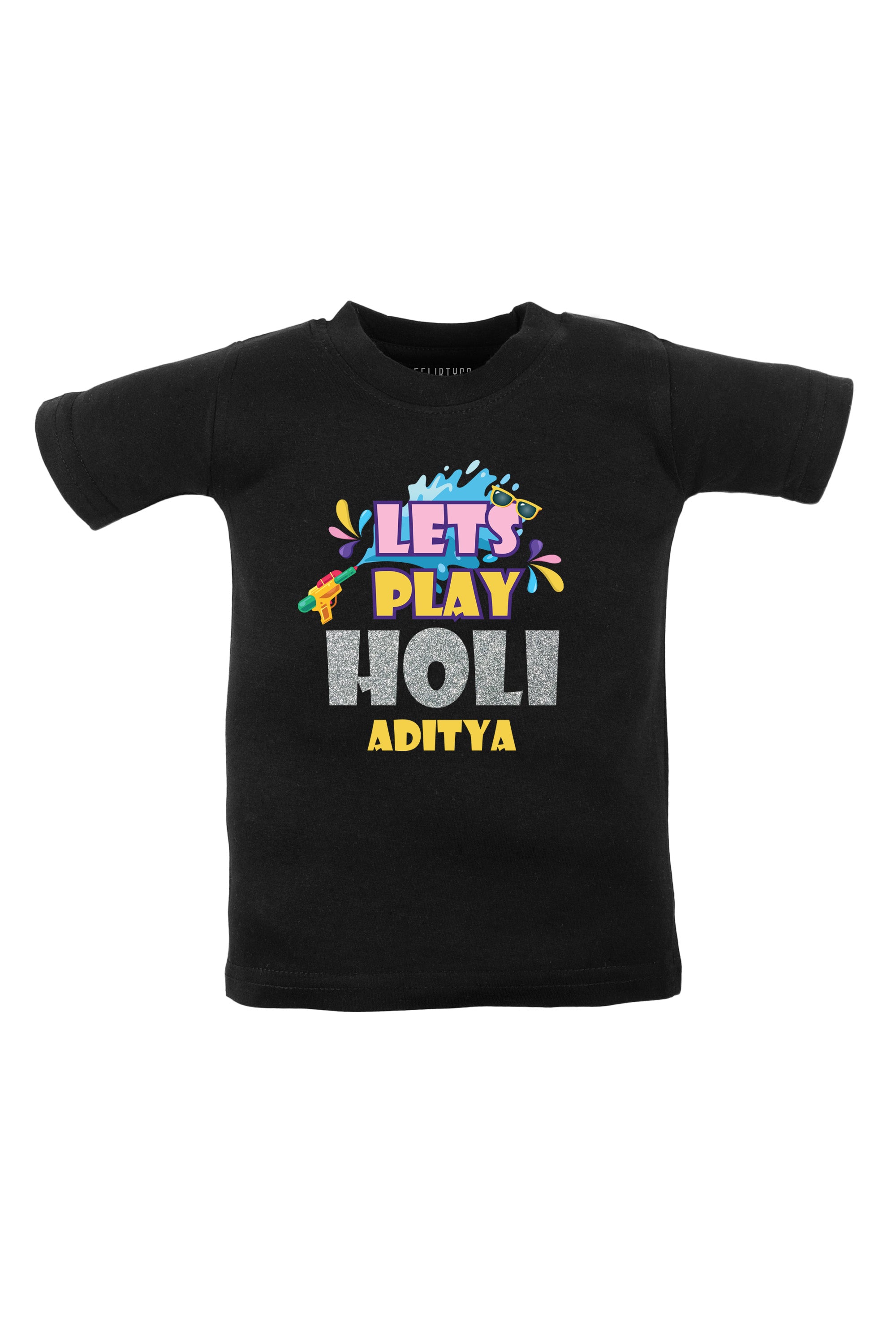 Let's Play Holi Kids T Shirt w/ Custom Name