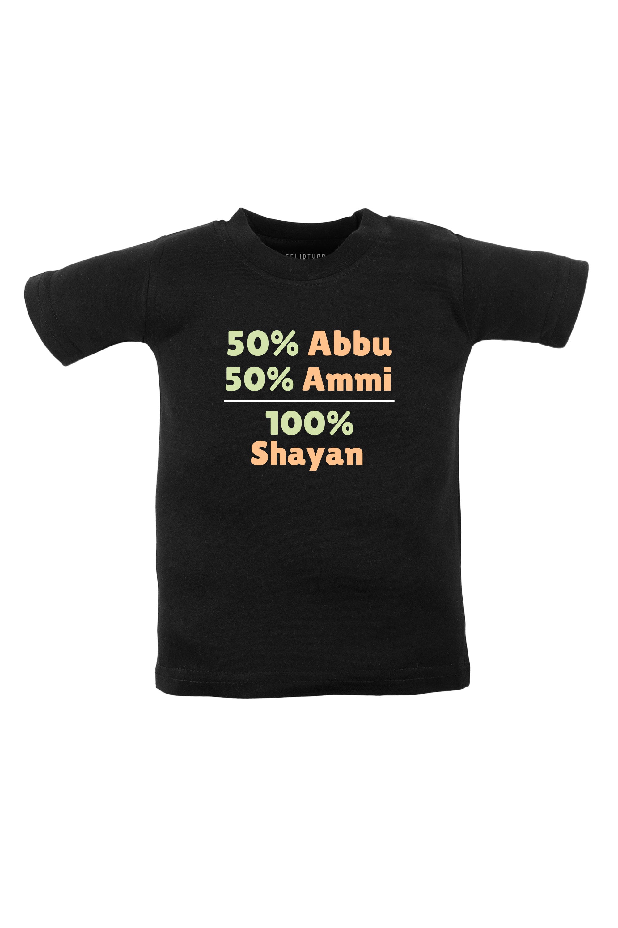 50 % Abbu 50% Ammi - 100% Kids T Shirt w/Custom Name