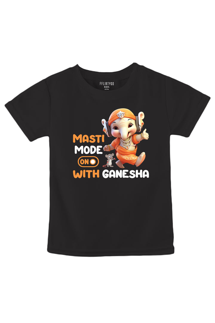 Masti Mode On With Ganesha Kids T Shirt