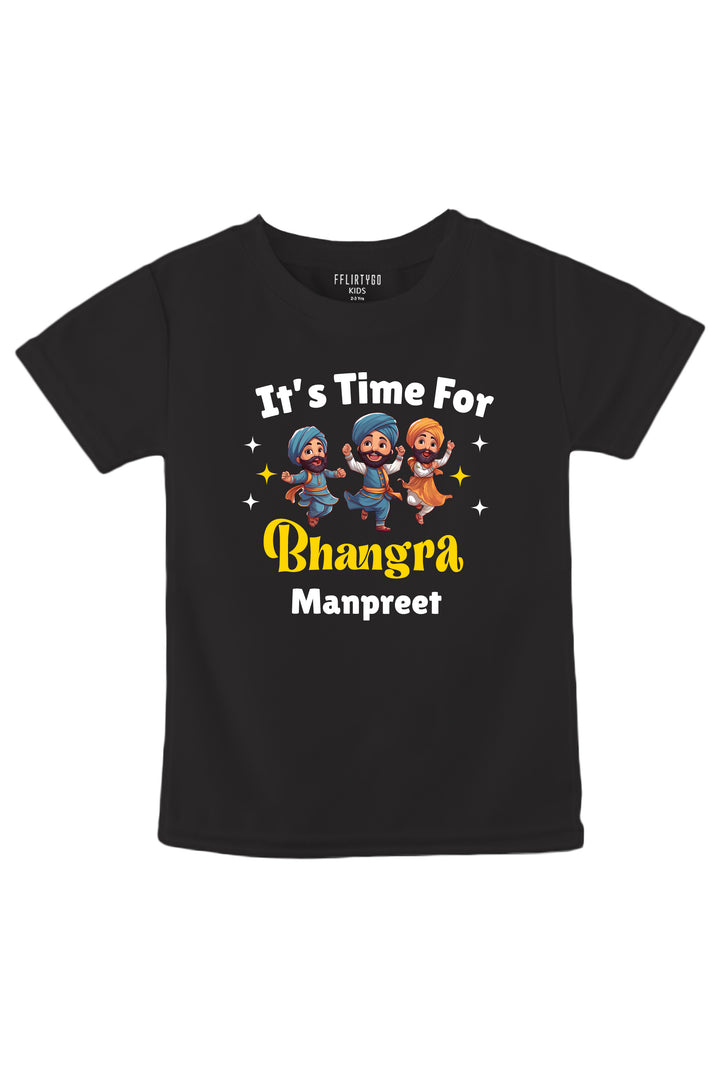 It's Time For Bhangra Kids T Shirt w/ Custom Name