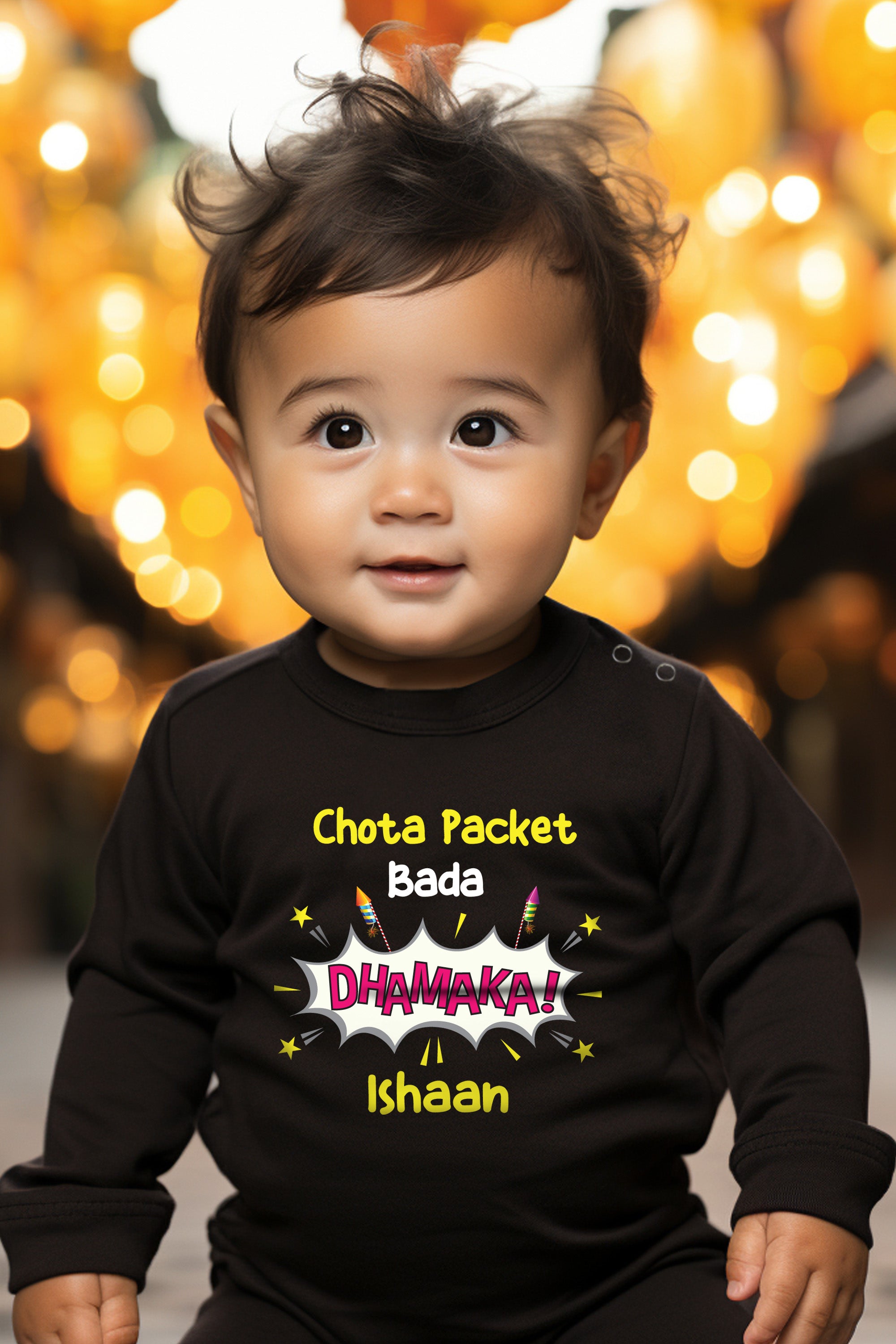 Chota Packet Bada Dhamaka! Baby Romper | Onesies w/ Custom Name