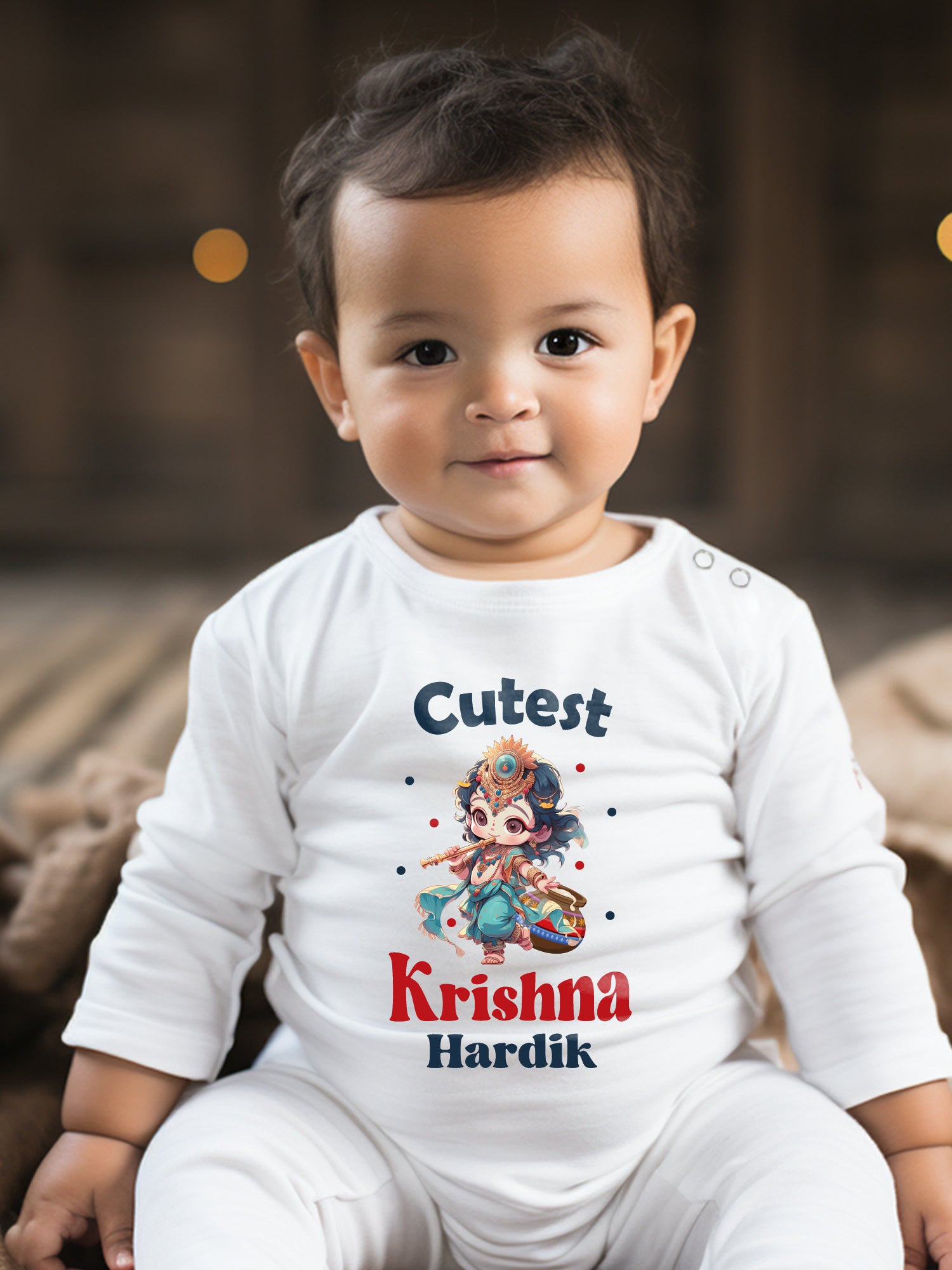 Cutest Krishna Baby Romper | Onesies w/ Custom Name