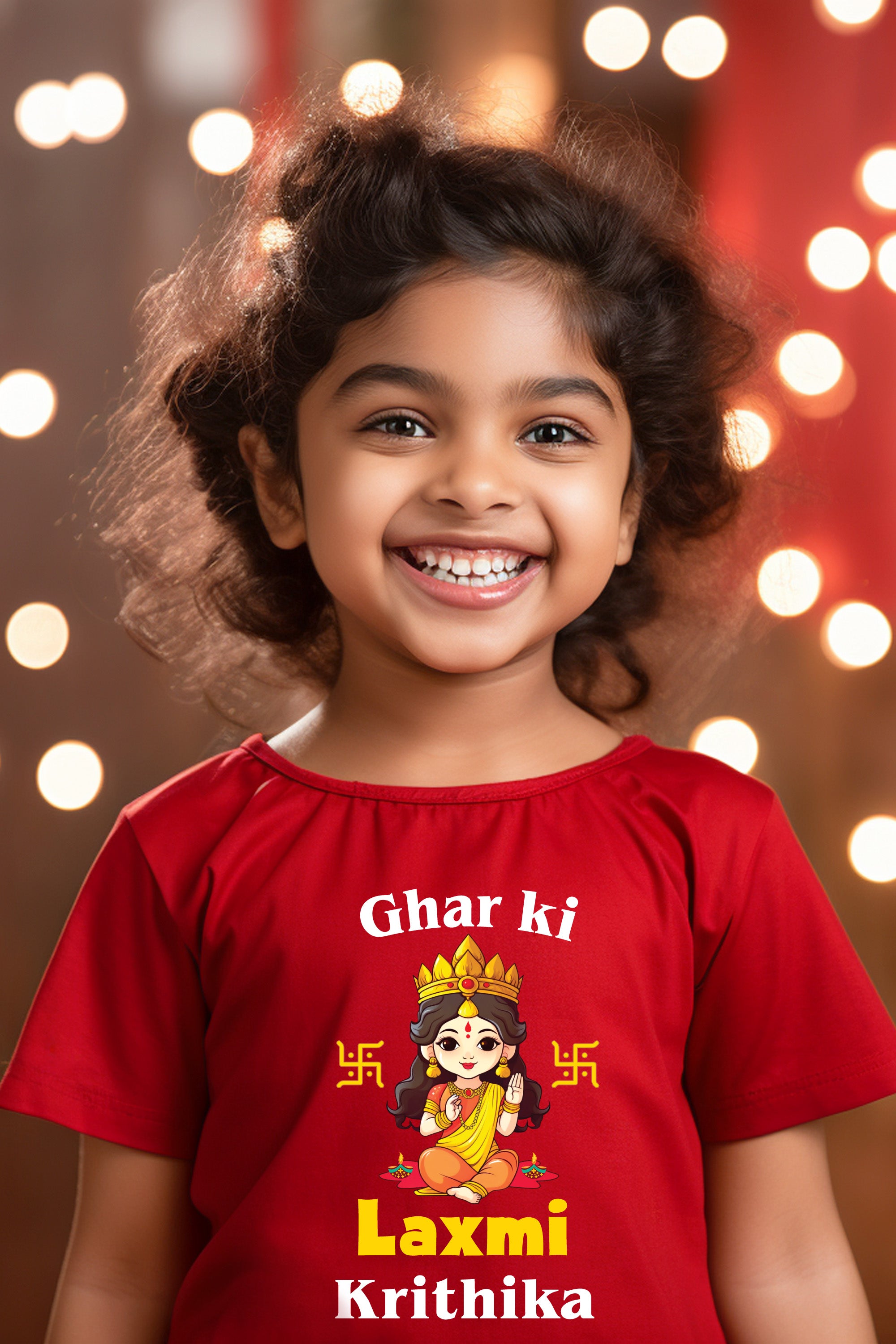 Ghar Ki Laxmi Kids T Shirt w/ Custom Name