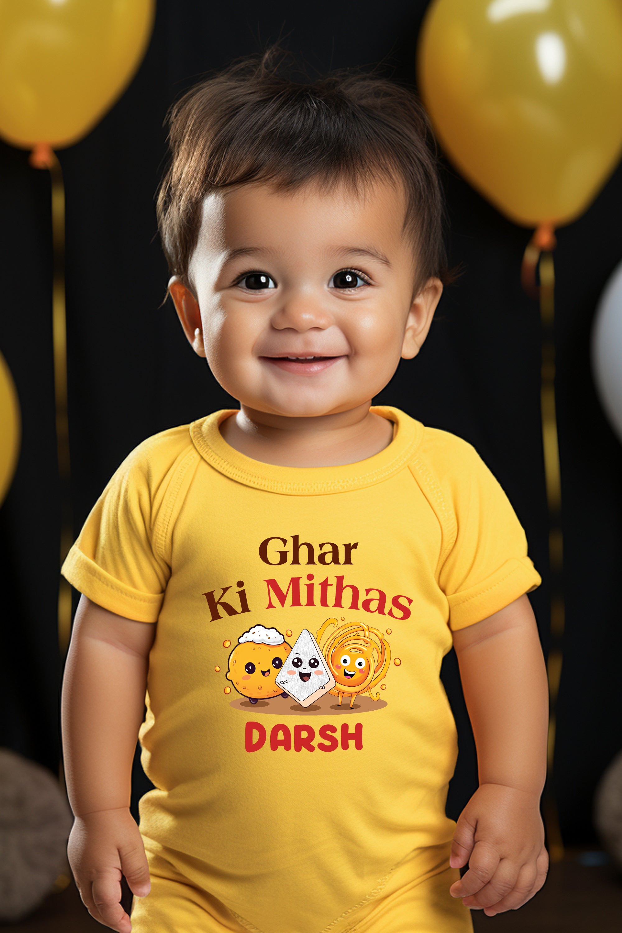 Ghar Ki Mithas Baby Romper | Onesies w/ Custom Name