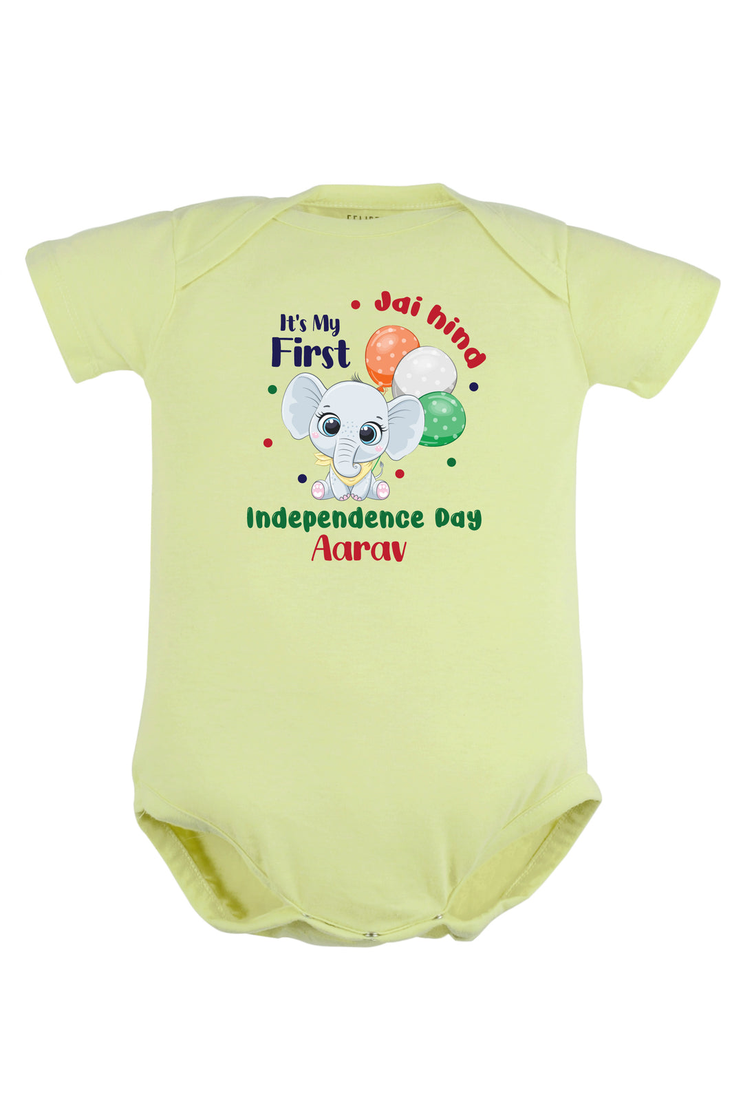 Jai Hind It's My First Independence Day Baby Romper | Onesies w/ Custom Name