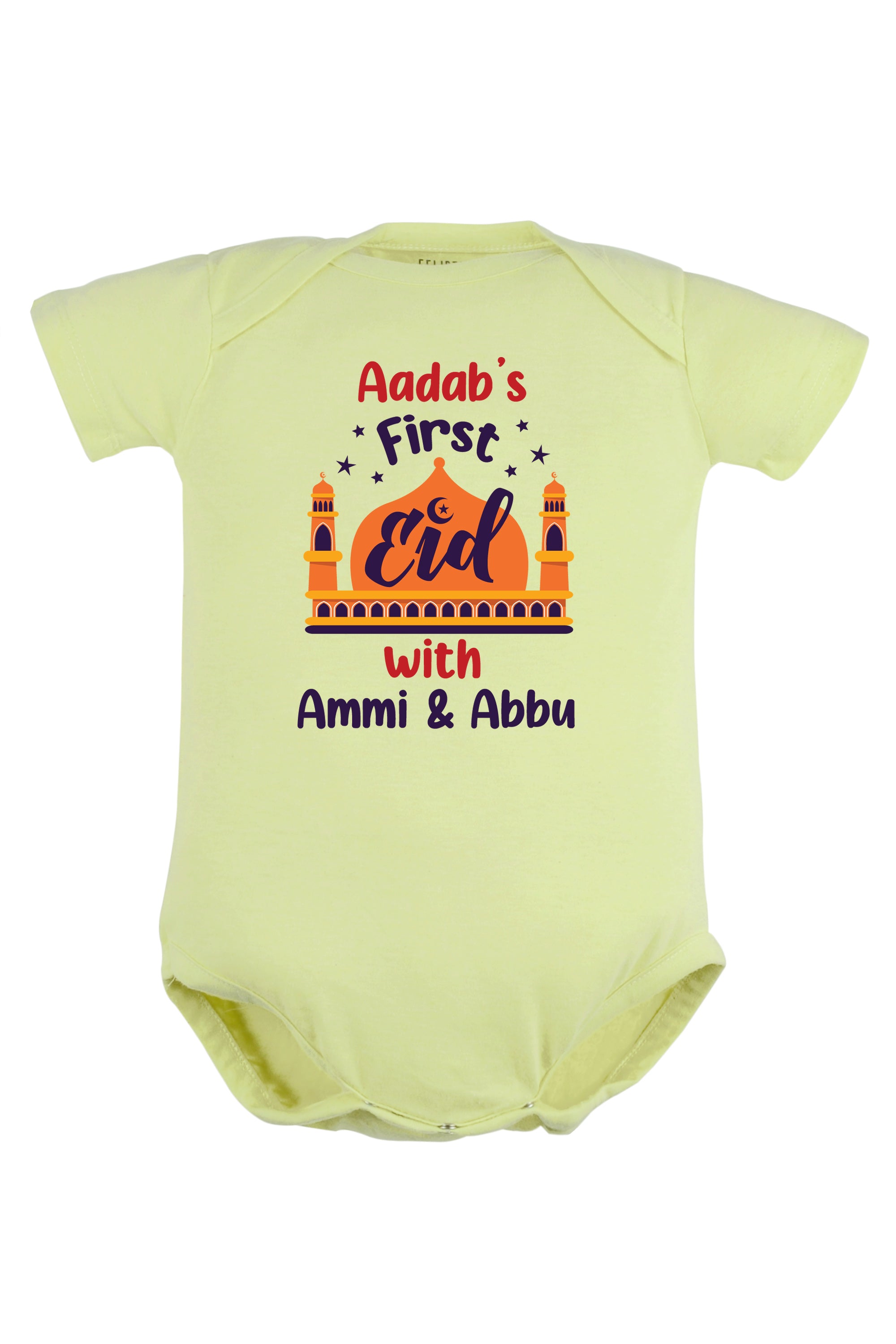 My First Eid with Ammi & Abbu Baby Romper | Onesies w/ Custom Name