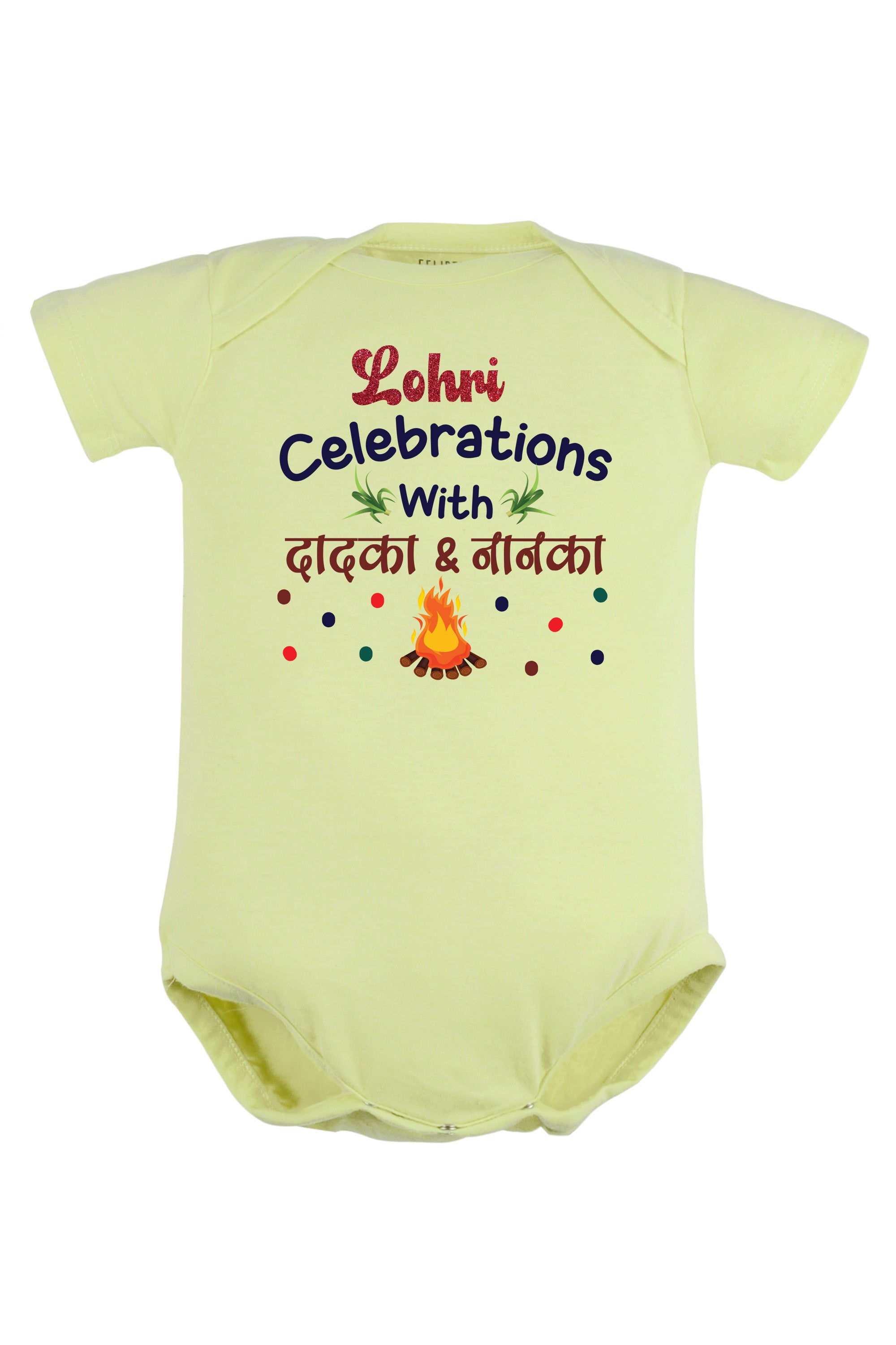 Lohri Celebrations With Dadka & Nanka (Hindi) Baby Romper | Onesies